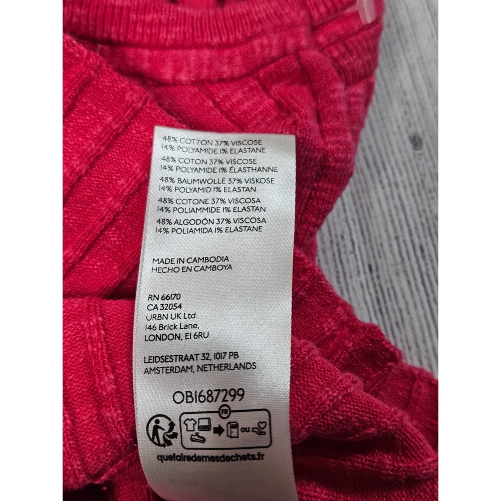 Pilcro Sweater Tank Top Womens Small Pink Rib Knit Cotton Blend Sleeveless - Picture 6 of 7